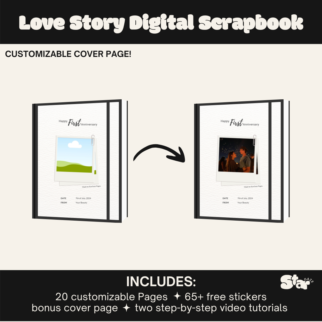 Digital Scrapbook Template: Celebrate Your Love