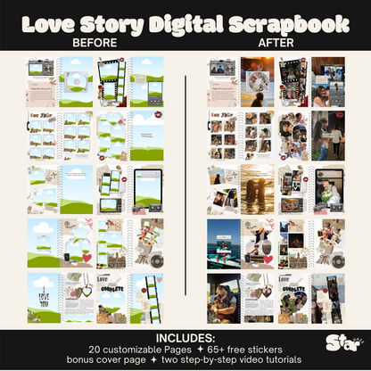 Digital Scrapbook Template: Celebrate Your Love
