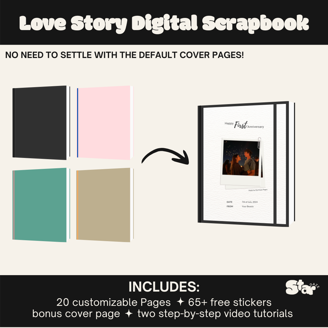 Digital Scrapbook Template: Celebrate Your Love