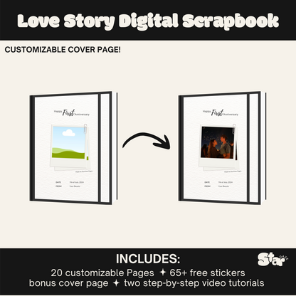 Digital Scrapbook Template: Celebrate Your Love