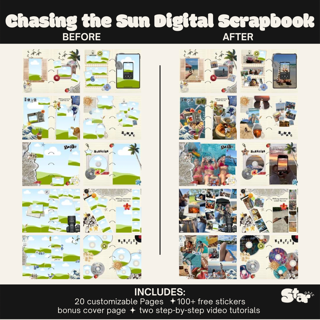 Chasing the Sun Scrapbook Template: Summer Edition