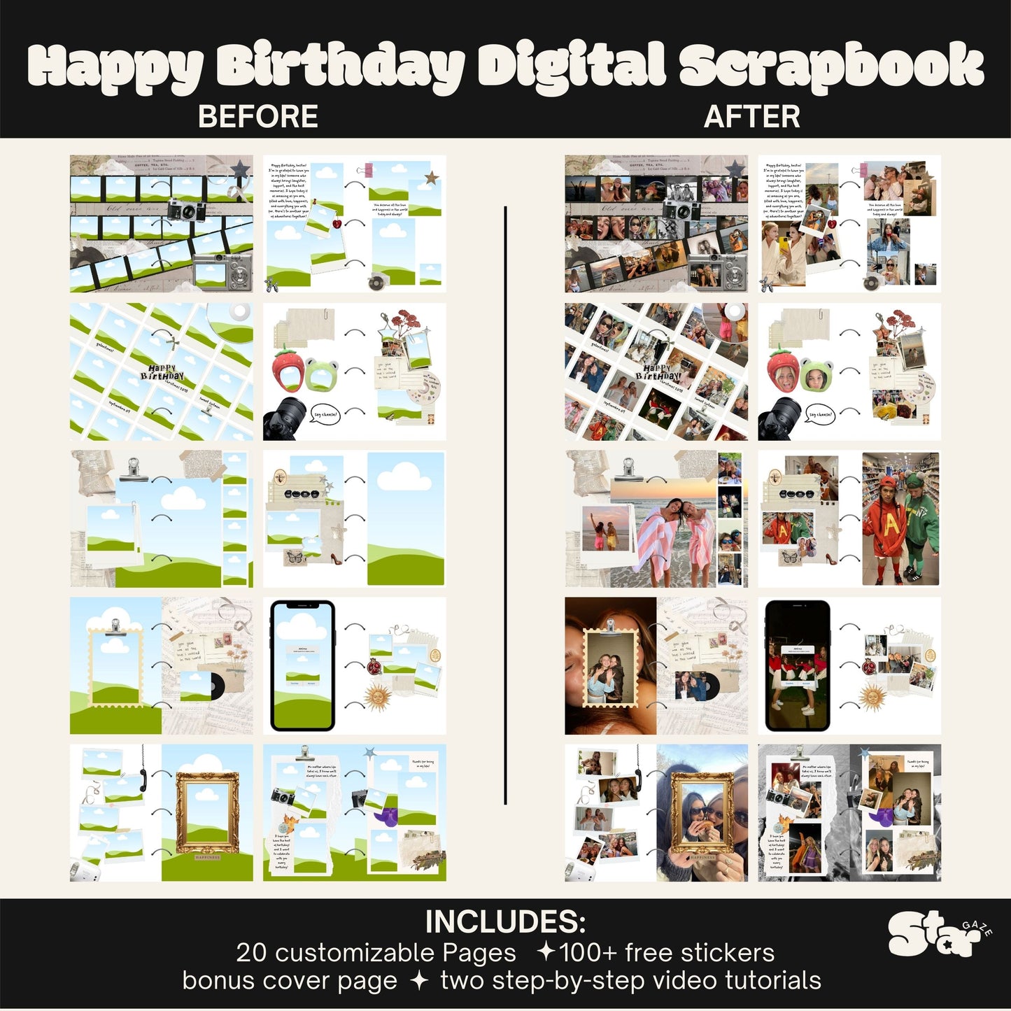Happy Birthday Scrapbook Template: Celebrate their day!
