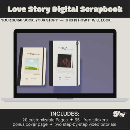 Digital Scrapbook Template: Celebrate Your Love